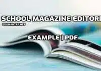 School Magazine Editorial Example