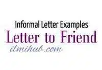 Informal Letter to Friend Examples