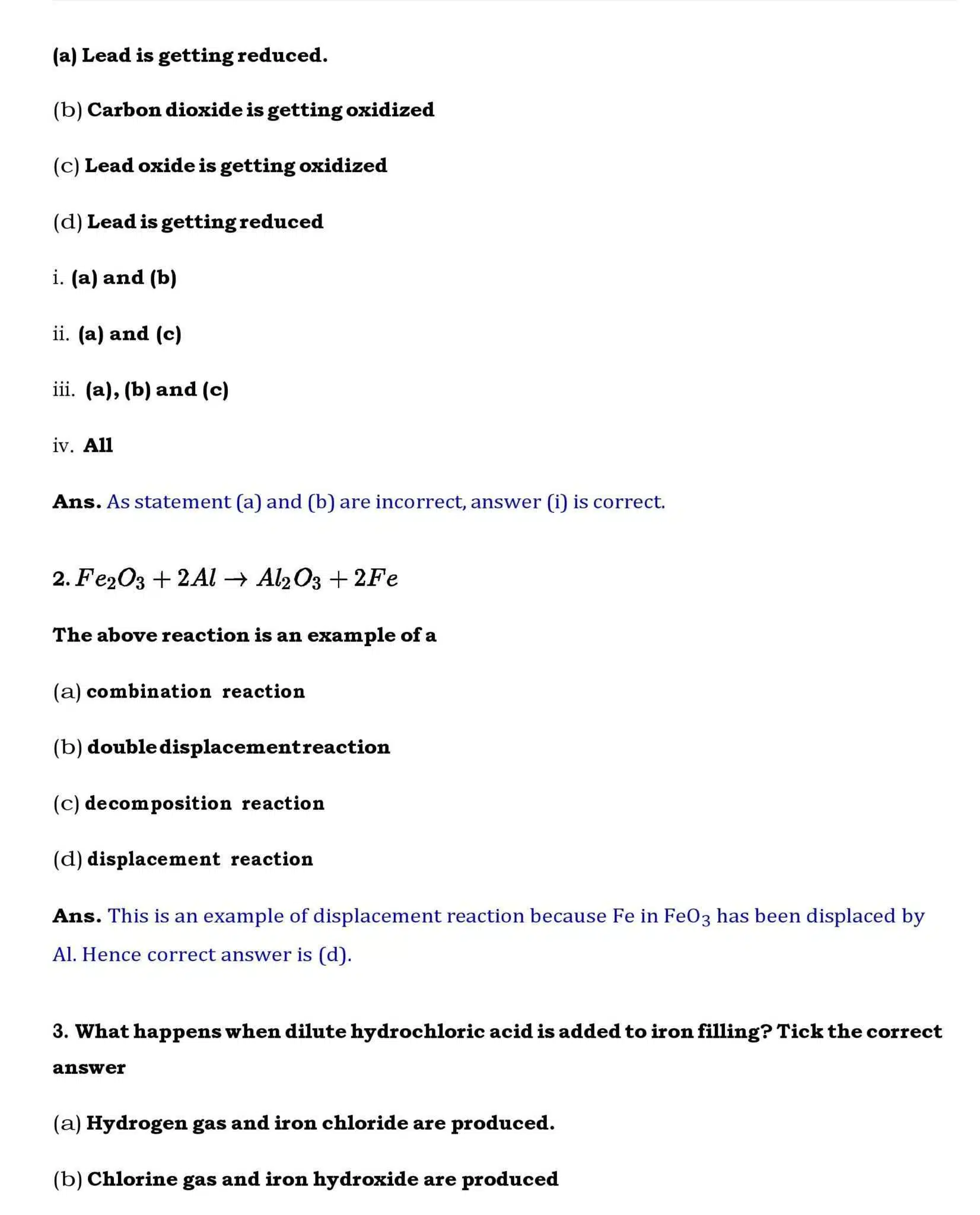 Ch 1 Science Chemical reactions and equations page 004