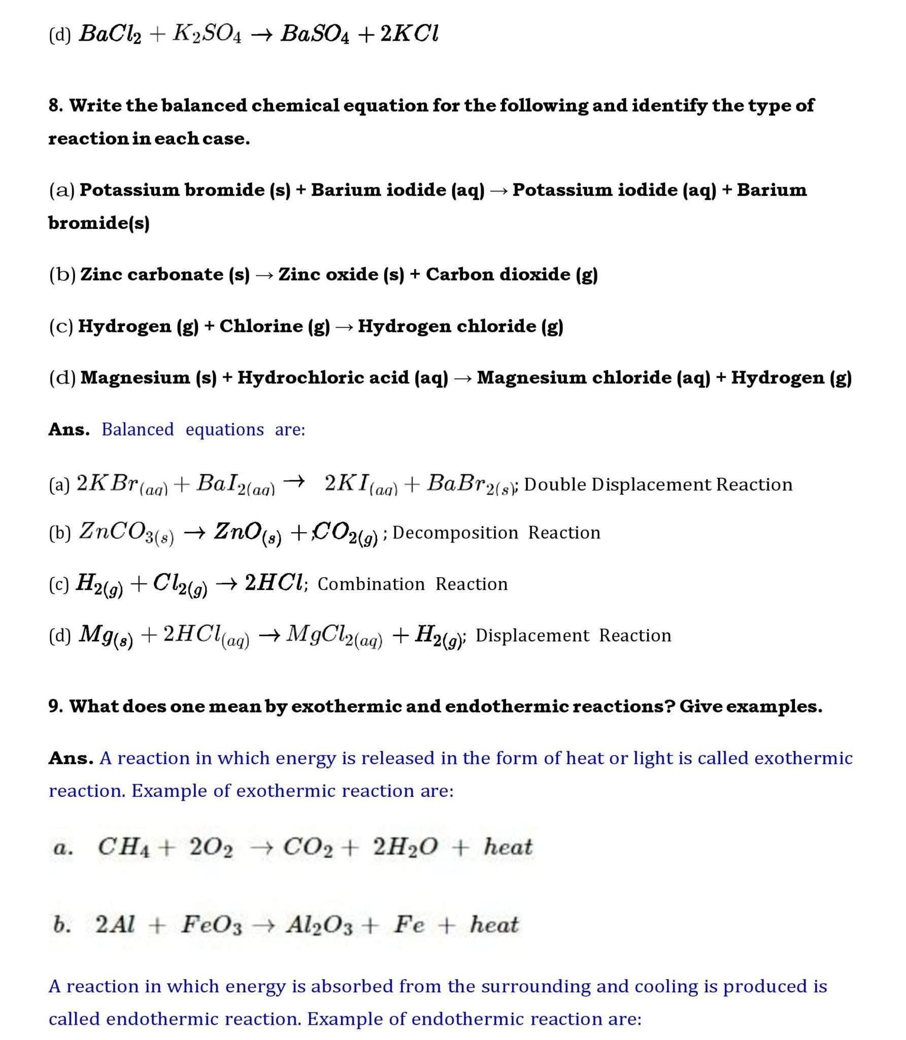 Ch 1 Science Chemical reactions and equations page 007