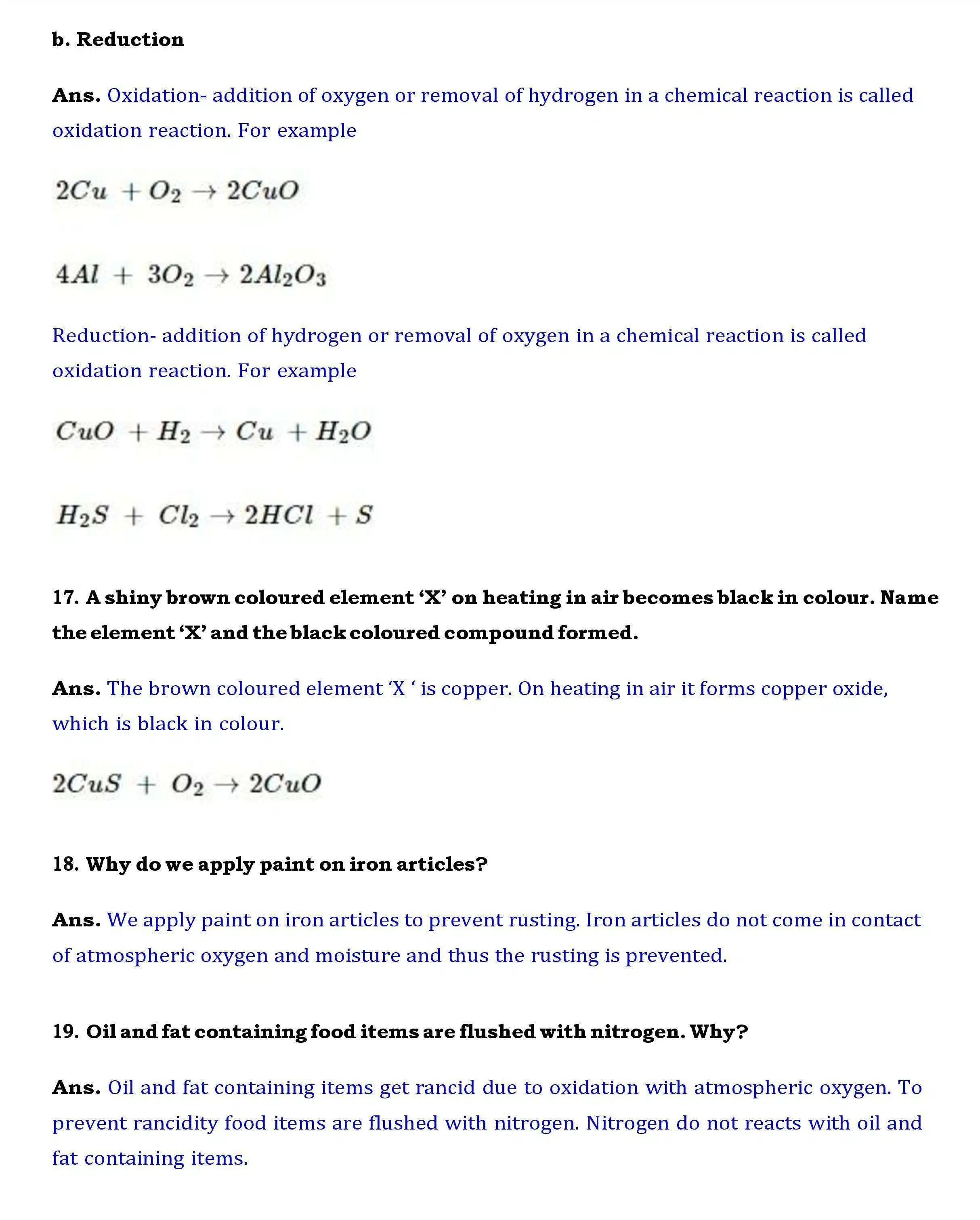 Ch 1 Science Chemical reactions and equations page 010