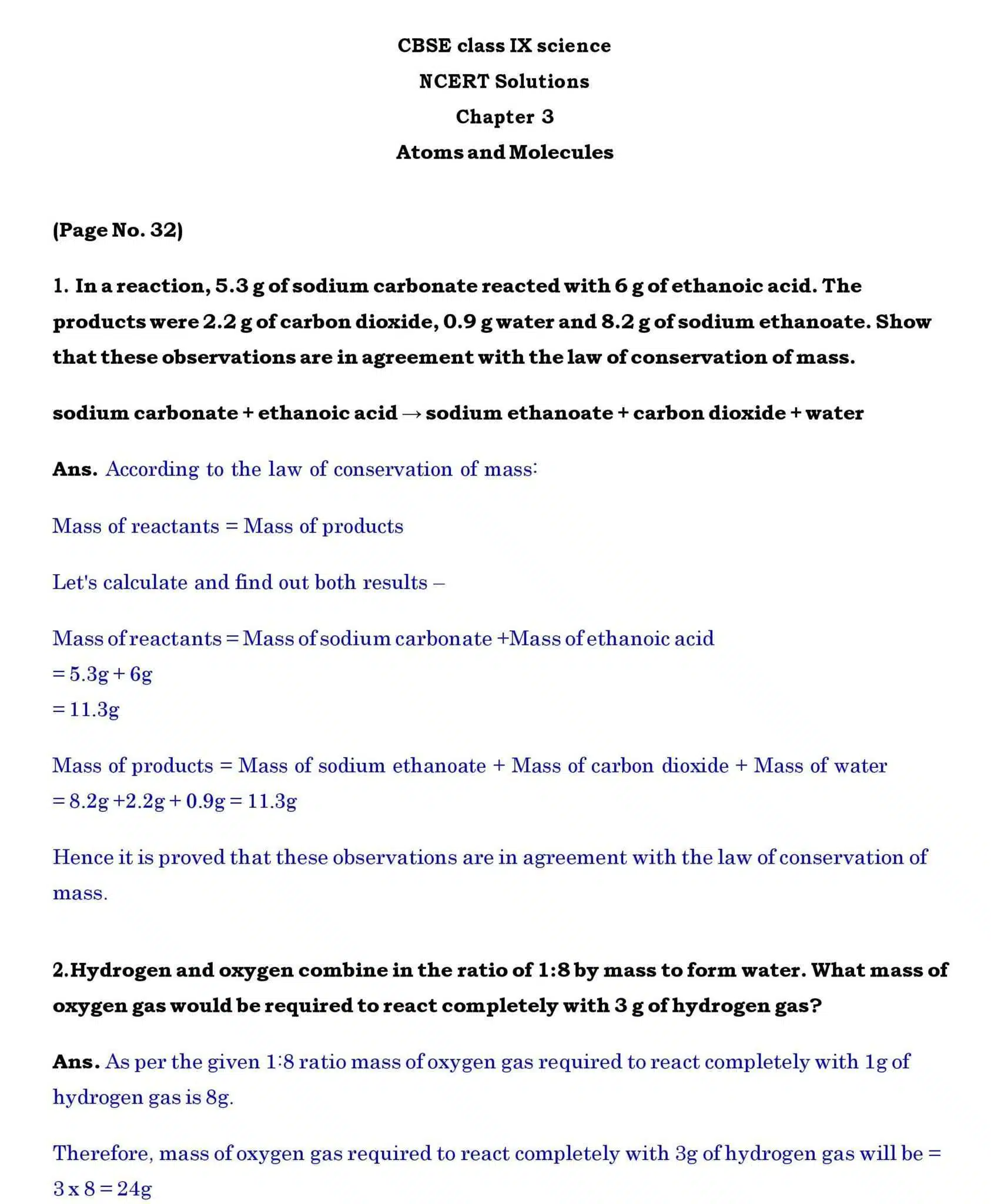 Ch 3 Science Atoms and Molecules page 001