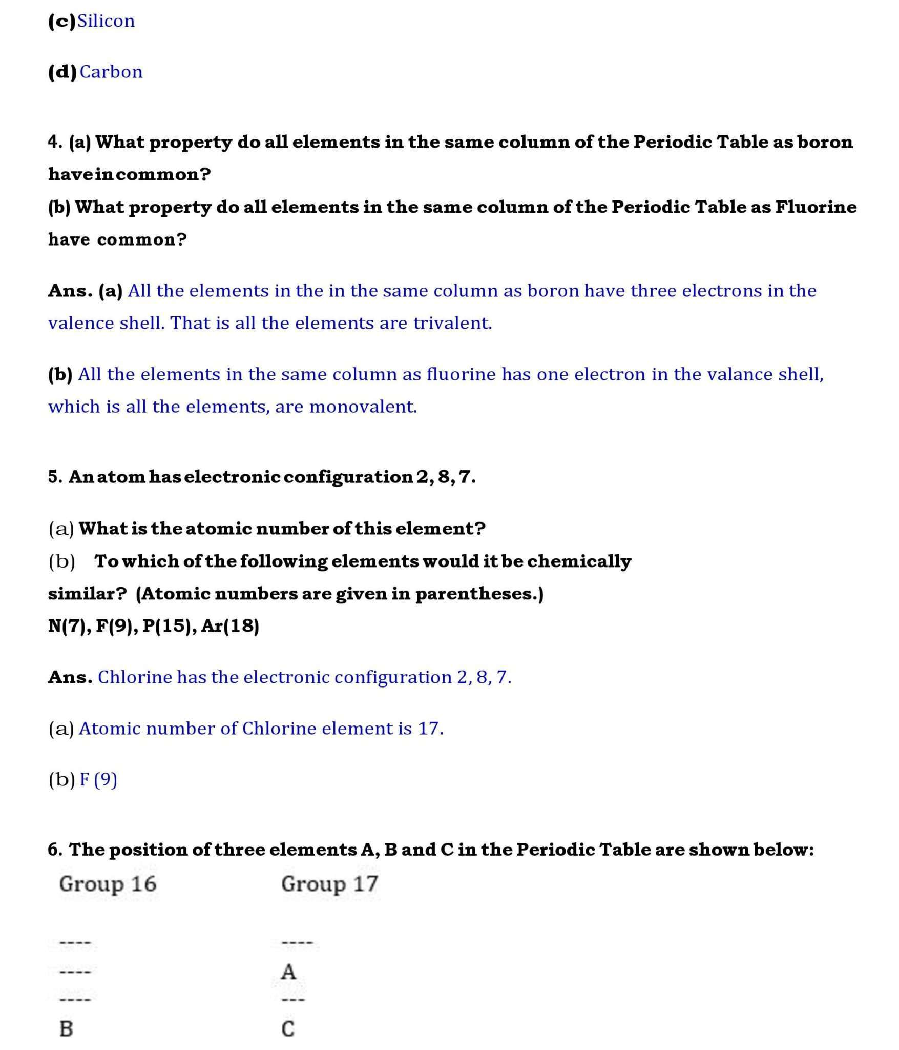 Ch 5 Science Periodic Classification of Elements page 005