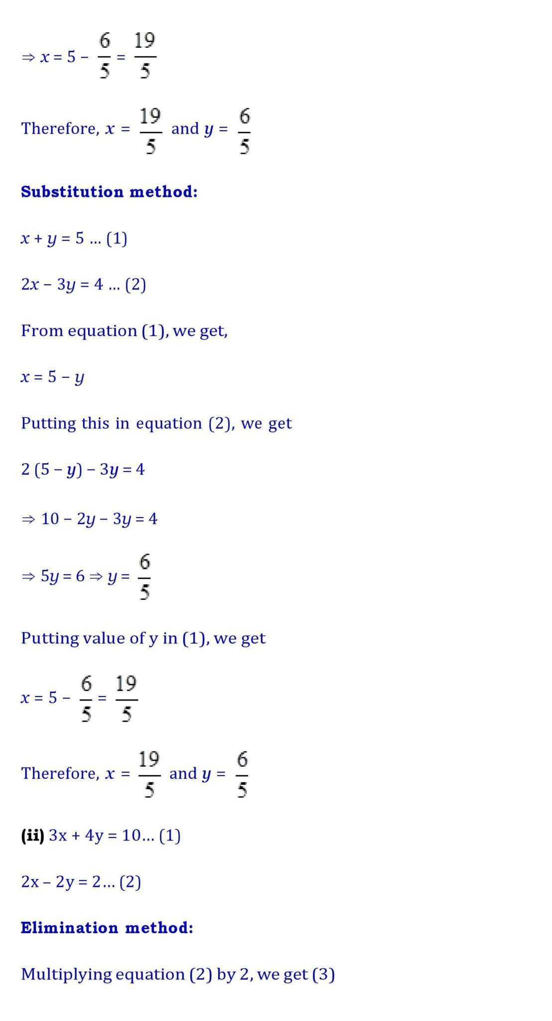 Ch-3 Pair of Linear Equations in Two Variables - Page wise NCERT Solution (3.4) 2 Chapter 3 page 030
