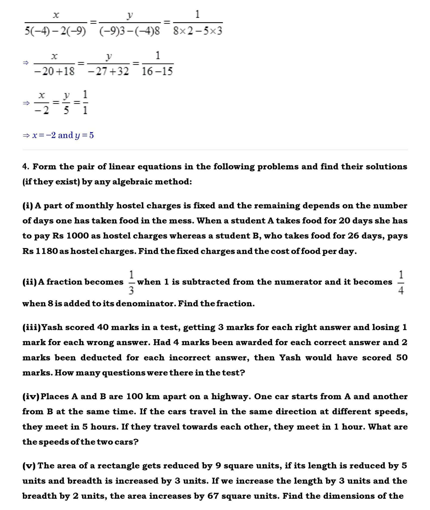 Ch-3 Pair of Linear Equations in Two Variables - Page wise NCERT Solution (3.5) 7 Chapter 3 page 045