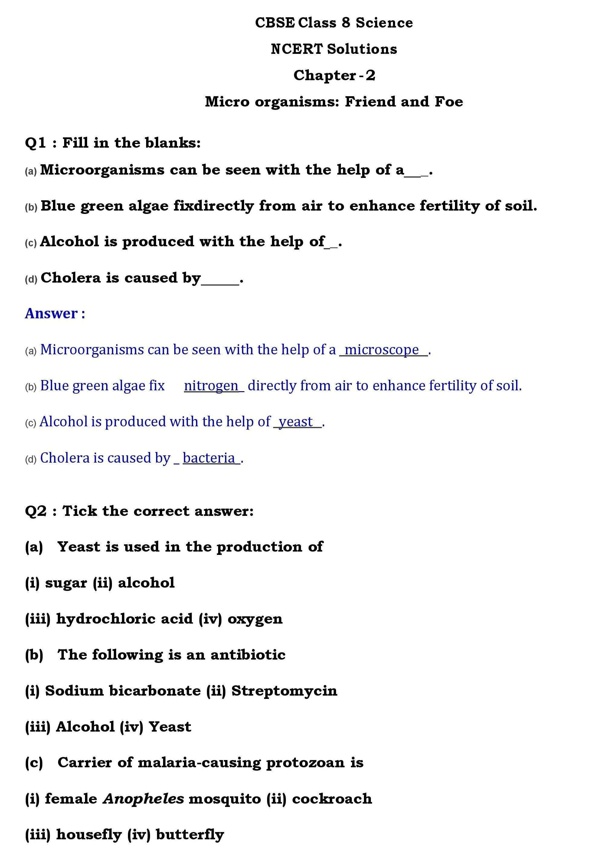 NCERT Solutions for Class 8 Science Chapter 2 page 001