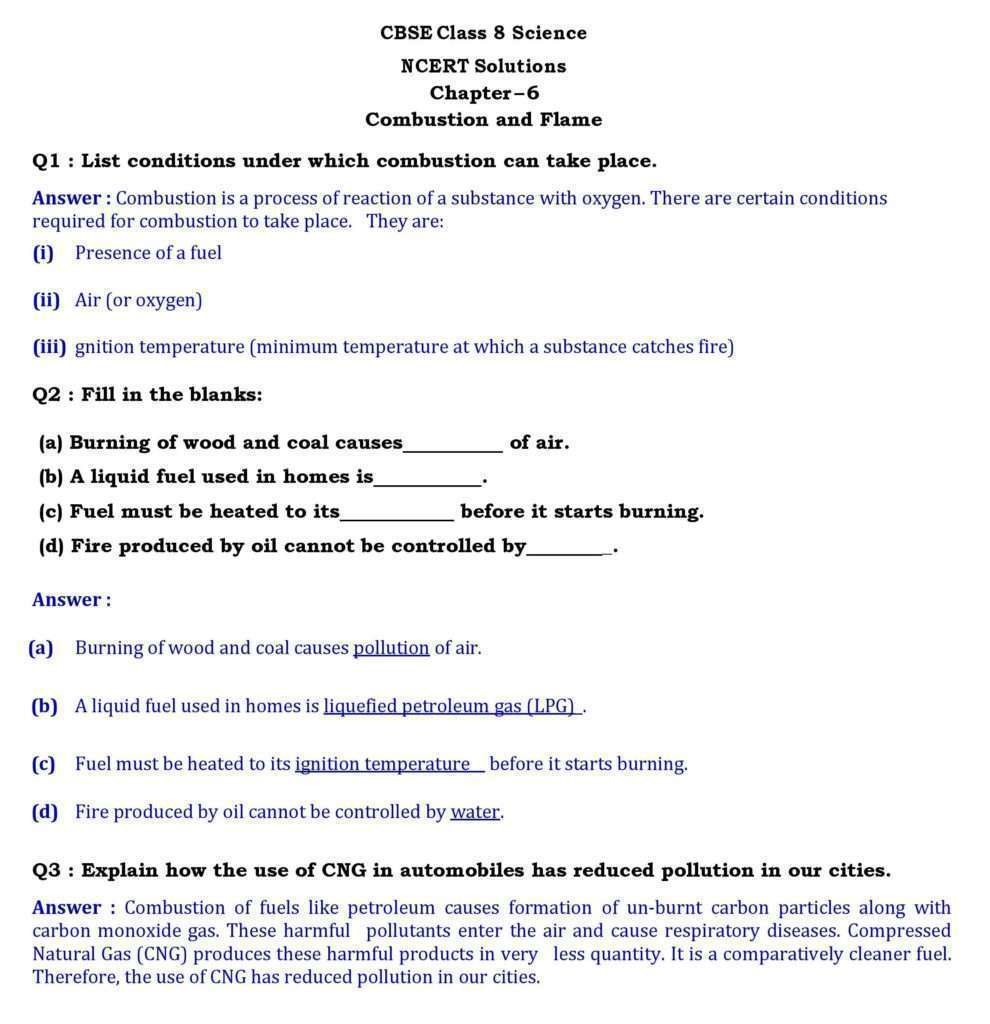 Ch-6 Combustion and Flame - Page wise NCERT Solution