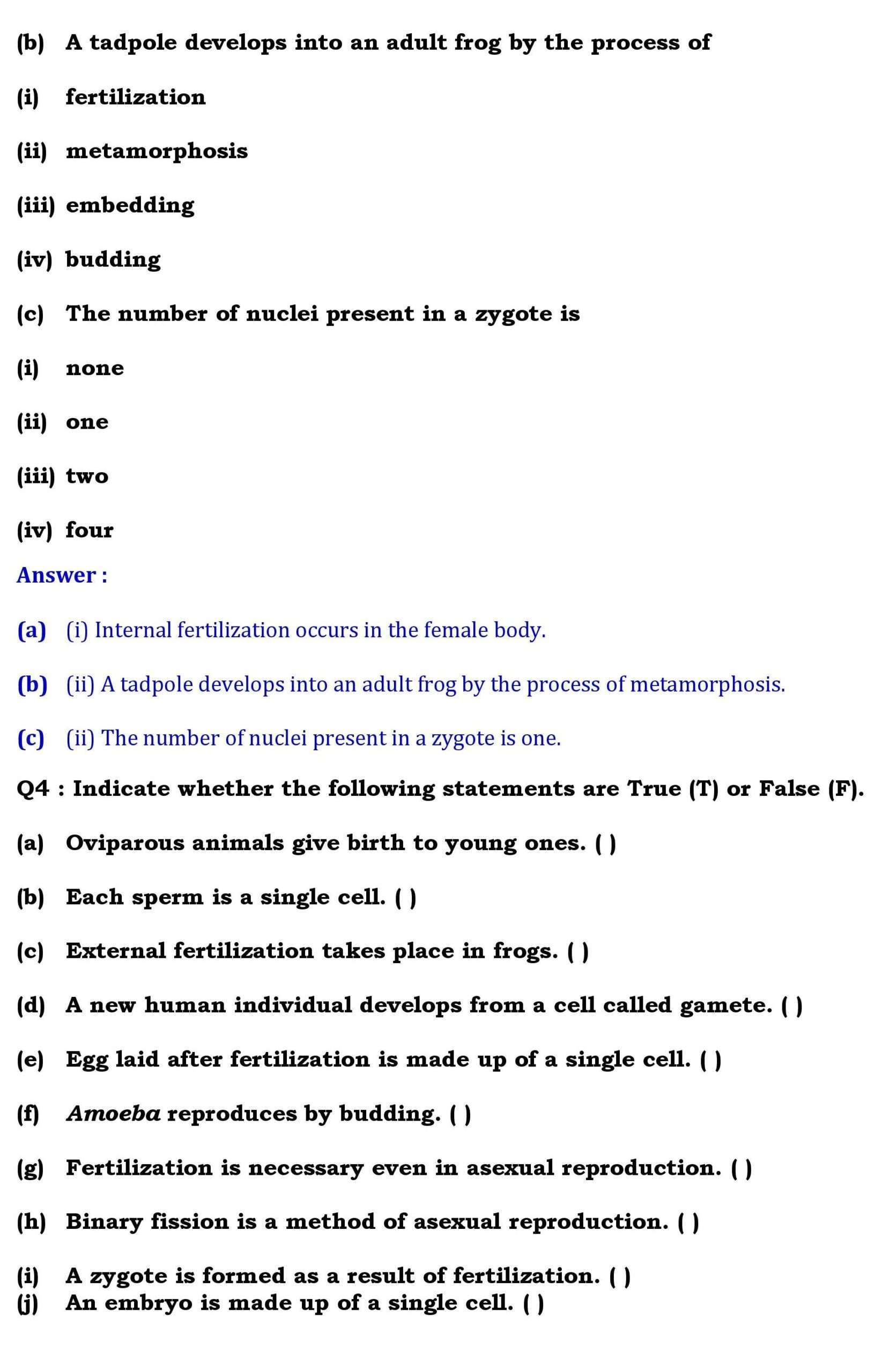 Ch-9 Reproduction in Animals- Page wise NCERT Solution
