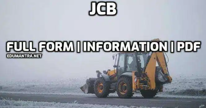 JCB Full Form In English What is JCB Full Form