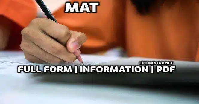 MAT Full Form in English Meaning of MAT