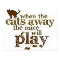 When the cat's away, the mice will play meaning in English