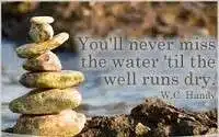 You never miss the water till the well runs dry