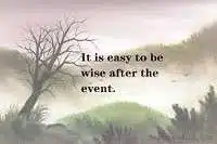 It is easy to be wise after the event meaning in English