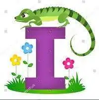 stock vector colorful animal alphabet letter i with a cute iguana flash card isolated on white background 287231999 edumantra.net