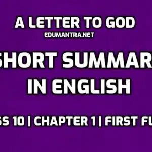 A Letter to God- Short Summary edumantra.net