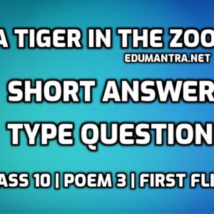A Tiger in the Zoo short answer type question