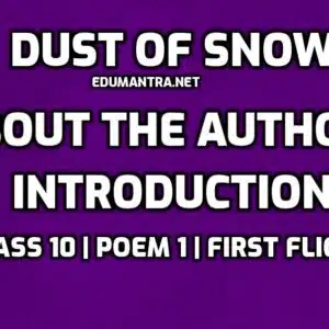 Dust of Snow- About the Author edumantra.net