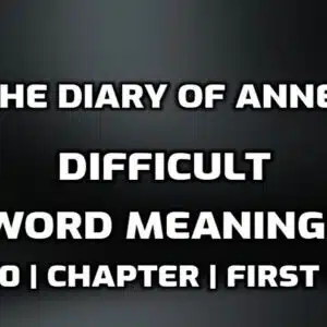 From the Diary of Anne Frank Word Meaning with Hindi edumanta.net