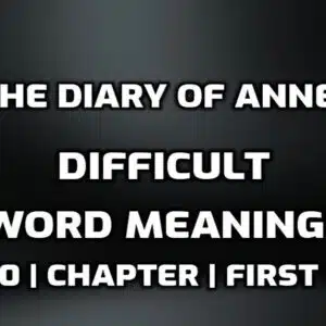 Hard Words : From the Diary of Anne Frank Difficult Words in English