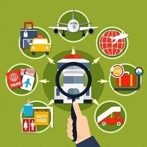 airport service symbols flat poster 98292 7536