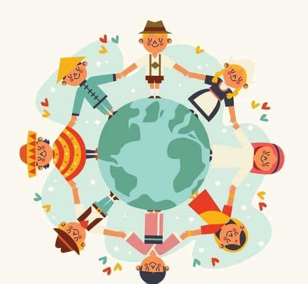 hand drawn peace day with children 52683 23379