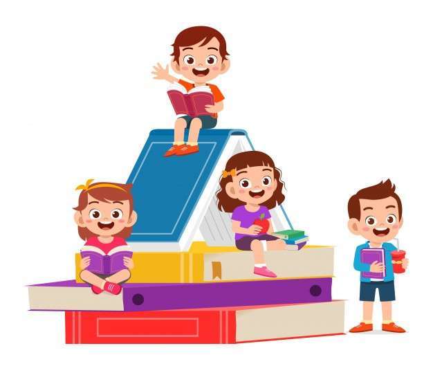 happy cute little kids boy girl read book 97632 2063