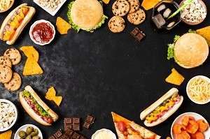 junk food black slate with copy space 23 2148273109
