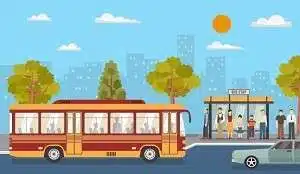 public transport bus service flat poster 1284 8898