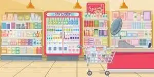 supermarket with food shelves illustration 1262 16618