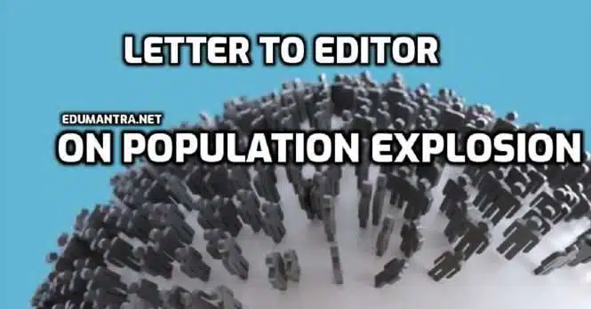 Letter to Editor on Population Explosion