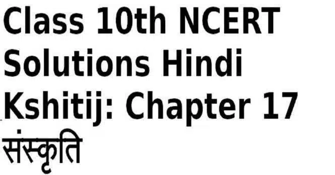 NCERT Solutions for Class 10 Hindi Kritika Chapter 17 संस्कृति