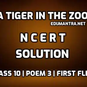 A Tiger in the Zoo NCERT Solution edumantra.net