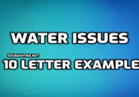 Letter on Shortage of Water edumantra.net