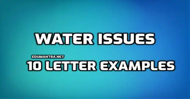 Letter on Shortage of Water edumantra.net