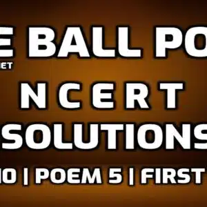 The Ball Poem NCERT Solutions edumantra.net