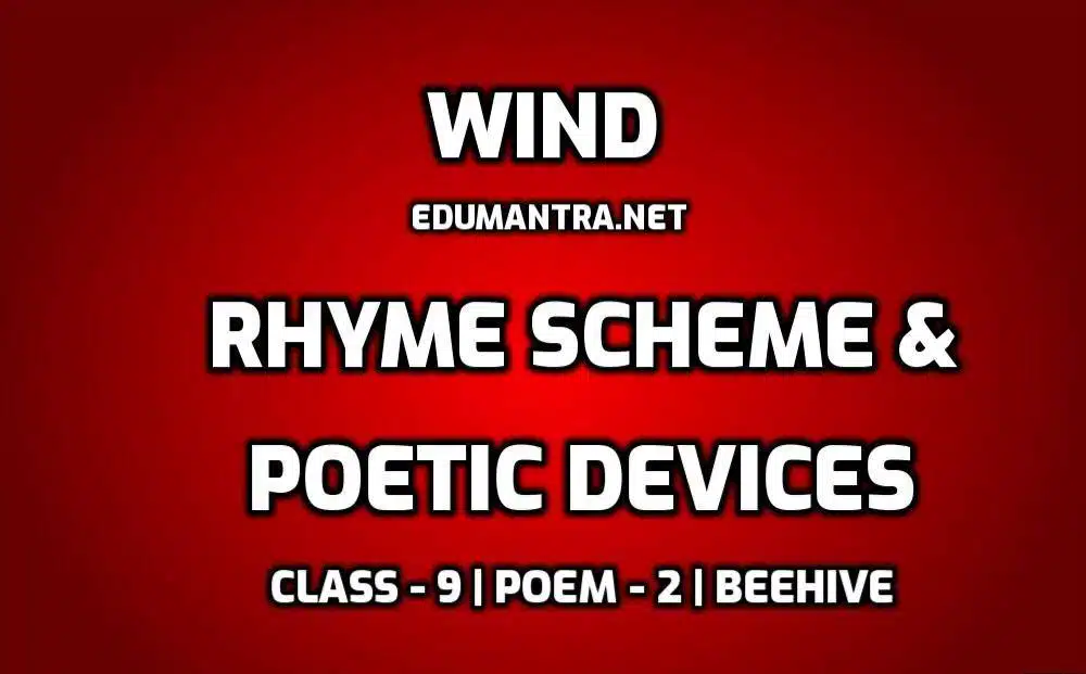 Wind- Rhyme Scheme & Poetic Devices edumantra.net