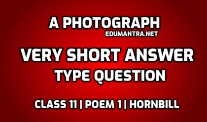 A Photograph very short answer type question edumantra.net