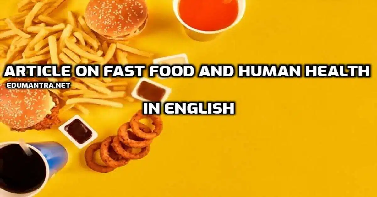Article on Fast Food edumantra