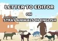 Letter to Editor on Stray Animals in English