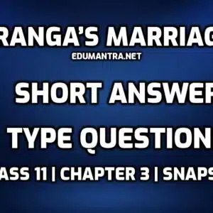 Ranga’s Marriage short answer type questions