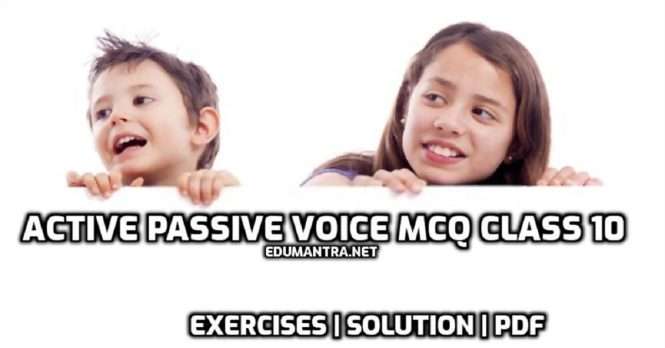 Active Passive Voice MCQ Class 10 Exercises Solution PDF