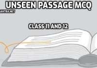 Unseen Passage MCQ for Class 11 and 12 Reading Comprehension PDF