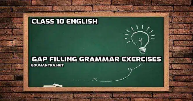 Gap Filling And Editing Grammar Exercises Class 10 English