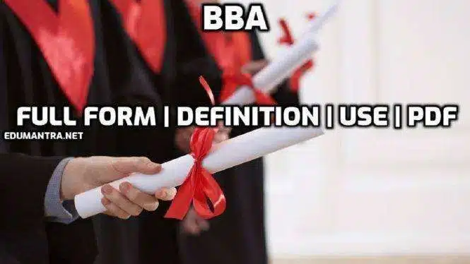 BBA Full Form in English Full Form of BBA Degree
