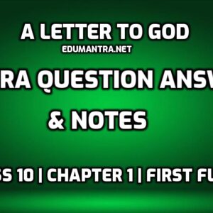 A Letter to God Extra Questions edumantra.net