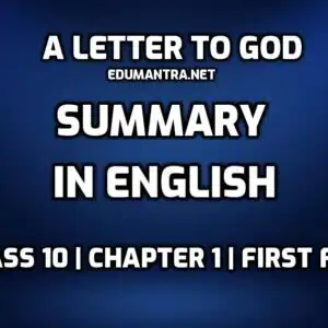 A Letter to God Summary in English edumantra.net