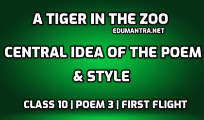 A Tiger in the Zoo- Central Idea of the Poem & Style