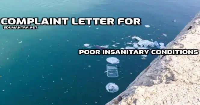 Insanitary Conditions Letter