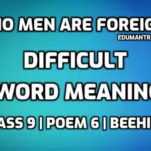 No Men are Foreign Word Meaning with Hindi