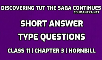 Discovering Tut the Saga Continues Short Question Answer edumantra.net